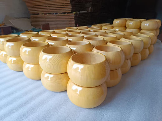 乌龙加大号 全实木 新榧整木围棋罐 围棋盒 商品图12