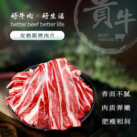 安格斯牛肉 原切烤肉片1.25kg（250g*5袋）0添加 口感鲜嫩  顺丰发货，24年4月批次  商品图1
