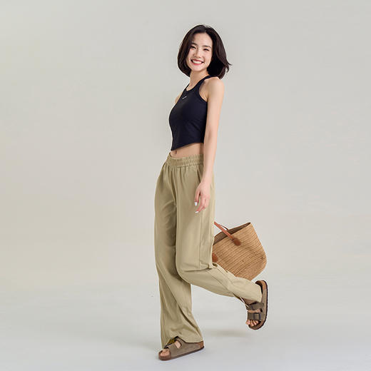 春夏秋薄款 UPF50+防晒阔腿裤 脚口开叉宽松直筒裤 遮肉显瘦显腿直 商品图7