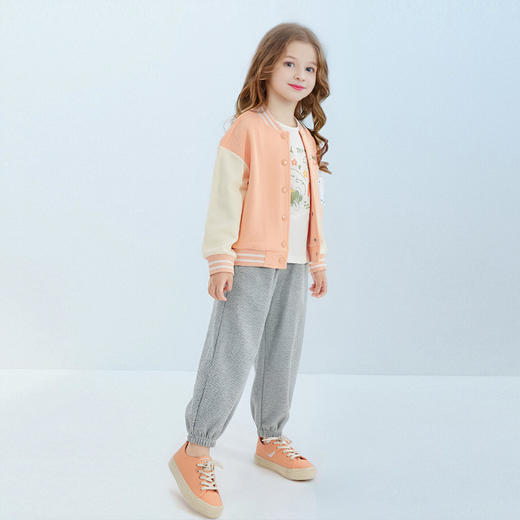 笛莎Deesha 女童裤子2024冬秋甜美简约宽松束脚裤 商品图2