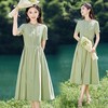 收腰印花文艺，复古中国风连衣裙HR-NYMYZ2603 商品缩略图1