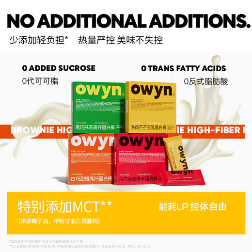 Owyn 乳清蛋白棒  金椰摩卡/白巧甜橙/黑巧抹茶/多肉芒芒 多口味组合 商品图2