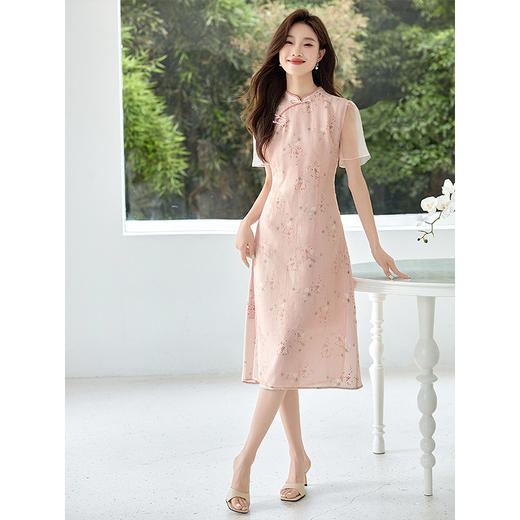 【专属特价】熙世界新中式改良旗袍裙女2025夏季新款高端气质优雅国风连衣裙 商品图3