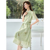 【五折购】熙世界薄荷曼波绿国风套装夏季新中式斜襟立领上衣半身裙两件套 商品缩略图2