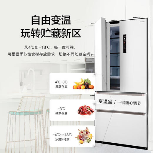 【年底大促  特价机】松下【大海豚】573升法式多门四开门超薄平嵌入一级能效磨砂白NR-EW57TMA-W 商品图2