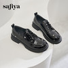 Safiya/索菲娅2024秋学院风漆皮圆头百搭粗跟软底英伦星星小皮鞋 SF43112132 商品缩略图5