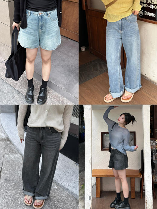 【汉麻+三醋酸】性价比之王的高腰牛仔短裤+毛边长裤，两条都自留！ 商品图0