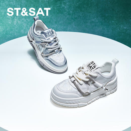 星期六休闲潮搭蕾丝厚底板鞋SSC3112045 商品图0