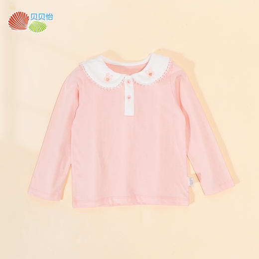 贝贝怡女童卫衣秋装2024新款儿童洋气衣服女孩长袖t恤春秋款上衣ZB3DS007 商品图2