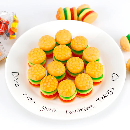 【60个！】10克奶龙条装汉堡包糖软糖橡皮糖儿童零食网红怀旧糖果 商品图2