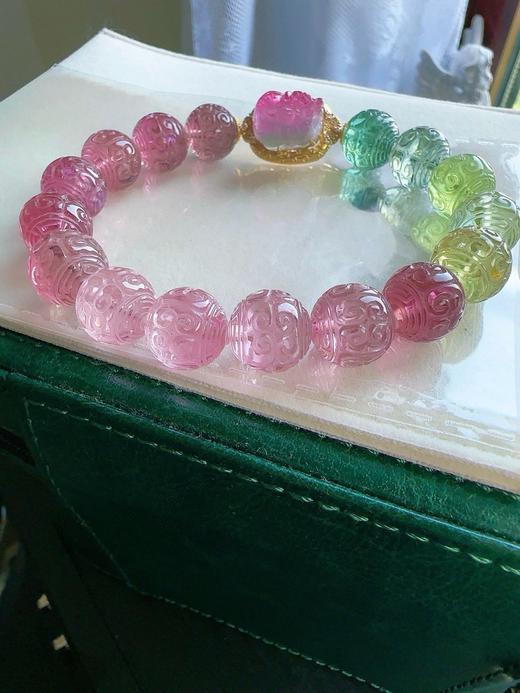 44.4g 11.5mm 雕刻碧玺手链 商品图5