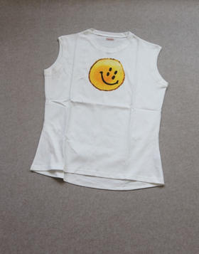 急茬儿的啊 速来抄底 哈！情侣段 Kap 四目笑脸 小廓感的 无袖Tee 背心