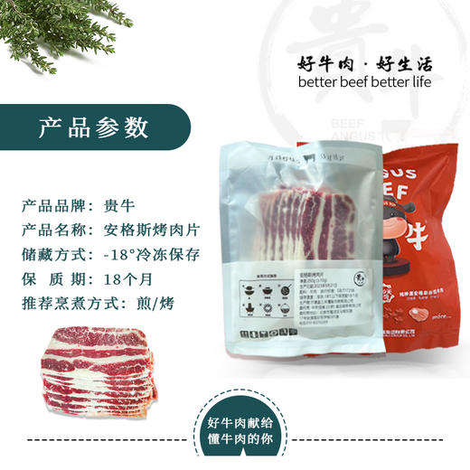 安格斯牛肉 原切烤肉片1.25kg（250g*5袋）0添加 口感鲜嫩  顺丰发货，24年4月批次  商品图2
