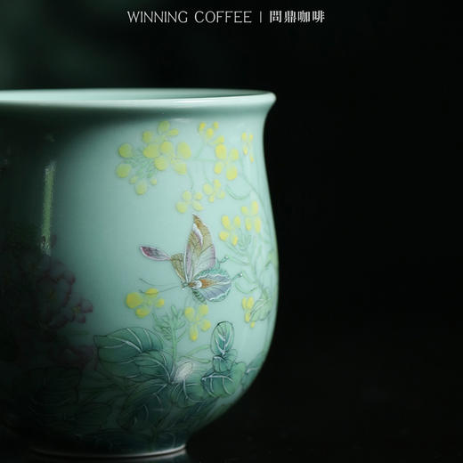 问鼎咖啡中国色咖啡杯绿色（碧桃花) （菜花蝴蝶) 商品图3