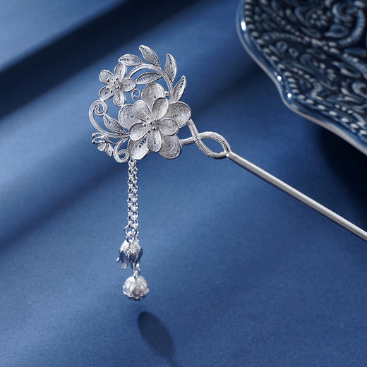 子佩集S990银【花雪随风】发簪【QFFZ009】纯银发簪花丝2407 商品图4