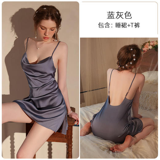 【性感不止为取悦他人】夏季性感火辣深v睡裙，婴儿冰丝面料柔软透气不掉色，内衣不带胸垫蕾丝吊带冰丝睡裙高级感QQ 商品图12