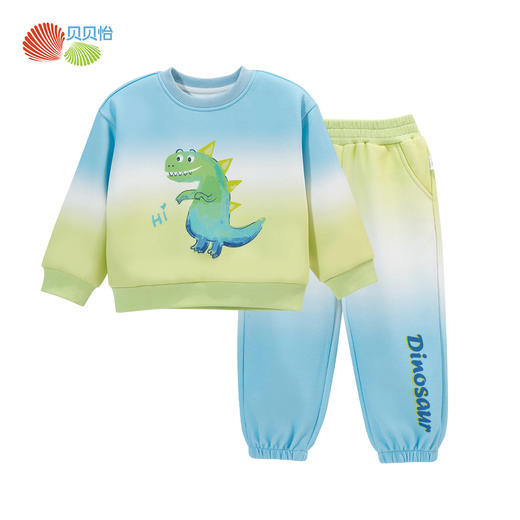 贝贝怡【卡通渐变套装】秋季新款男童套装中小童圆领长袖卫衣卫裤两件套ZB3DT023 商品图1