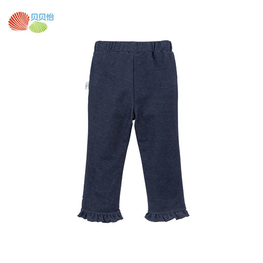 贝贝怡【花边脚口】秋季新款女童仿牛仔长裤舒适百搭休闲裤中小童直筒裤ZB3DK017 商品图6