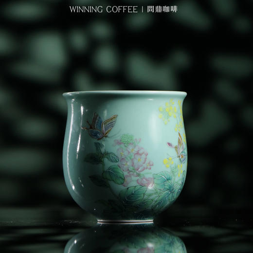 问鼎咖啡中国色咖啡杯绿色（碧桃花) （菜花蝴蝶) 商品图4