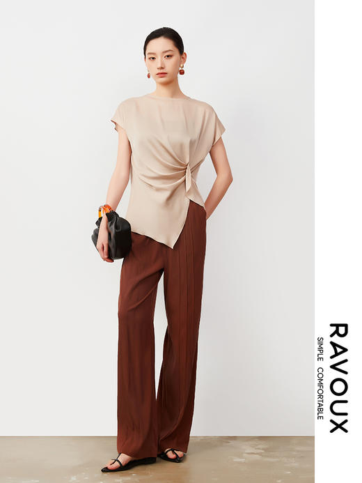 262049930下摆打褶桑蚕丝上衣 商品图2