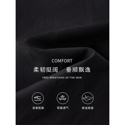 【专属特价】熙世界工装风围裹式休闲裤裙2025夏季新款黑色显瘦宽松阔腿裙裤 商品图3