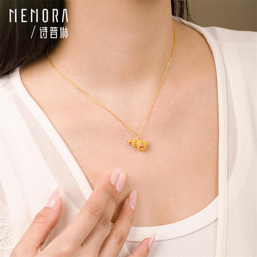 黄金葫芦吊坠古法金中国风足金福禄挂坠女士礼物【按克计价黄金1】MEMORA诗普琳GPE06101（线上专供） 商品图1
