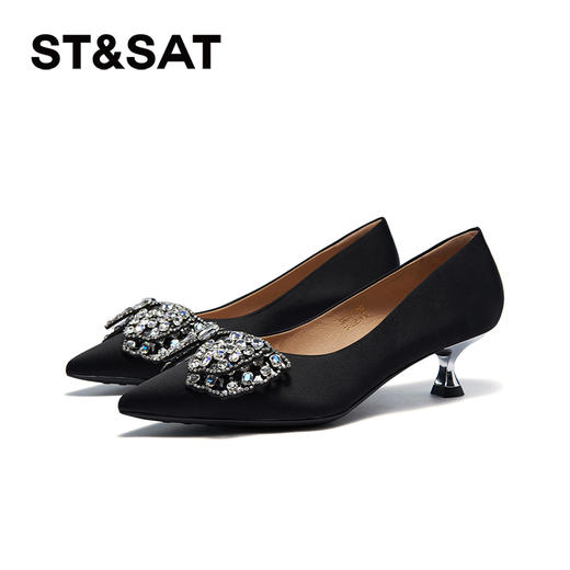 星期六优雅蝴蝶绸缎质感跟鞋SSC3111183 商品图9