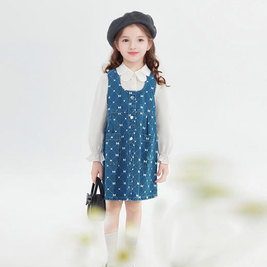 笛莎Deesha 女童裙子2024秋季新款中童牛仔背心裙 商品图2