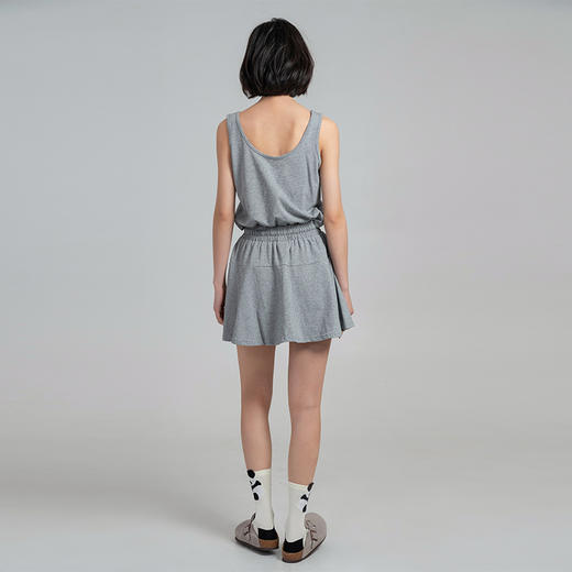 【100%棉】圆领运动休闲短裙套装 透气吸汗上衣+短裙 裤子松紧带内衬 防走光 商品图2