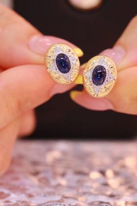 1.345ct 蓝宝石耳钉