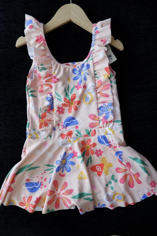 直发 605款欧迪芬太阳花女童连体泳衣（4-12岁） 商品图0