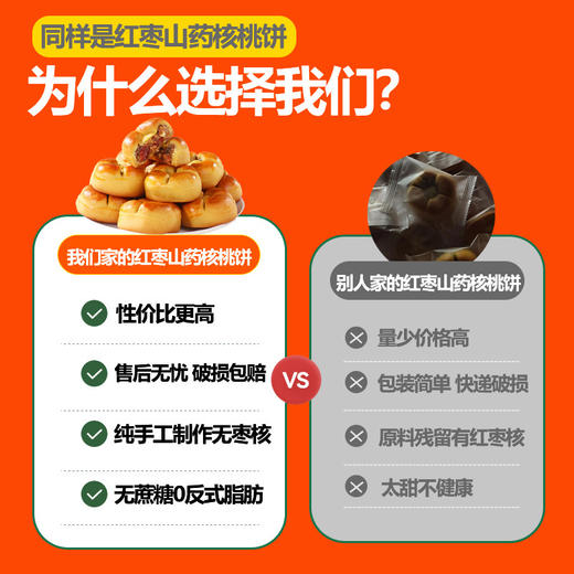 【不单独添加蔗糖！红枣山药核桃饼】共享甜美、”食“刻，红枣+核桃 好吃到爆，甄选优质食材，健康有营养，传统手工老式糕点，早餐代餐小吃山药核桃饼，下午茶休闲零食L 商品图3