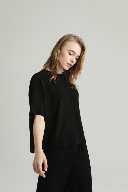 【100%桑蚕丝】SCHIESSER德国舒雅高端铂雅女士宽松款半袖上衣女士直筒宽松真丝长裤91/19307U91/19310P 商品图1