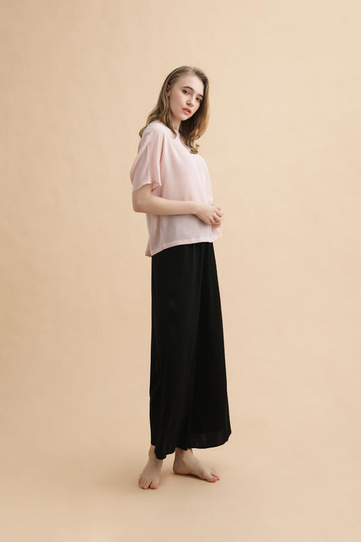 【100%桑蚕丝】SCHIESSER德国舒雅高端铂雅女士宽松款半袖上衣女士直筒宽松真丝长裤91/19307U91/19310P 商品图3