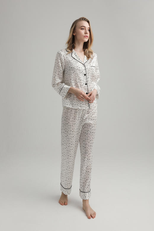 【100%桑蚕丝】SCHIESSER德国舒雅高端铂雅女士长袖长裤真丝套装100%桑蚕丝90/19312H 商品图1