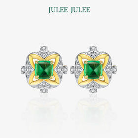 JULEE JULEE茱俪珠宝 18K黄金糖塔祖母绿耳饰
