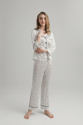 【100%桑蚕丝】SCHIESSER德国舒雅高端铂雅女士长袖长裤真丝套装100%桑蚕丝90/19312H