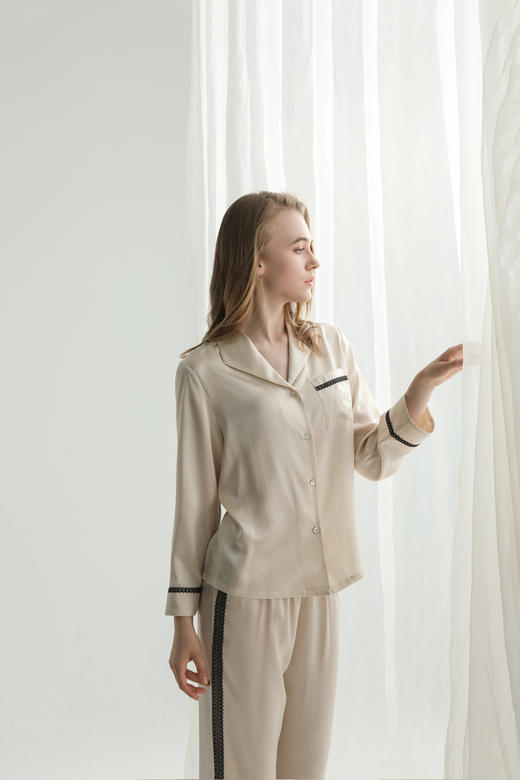 【100%桑蚕丝】SCHIESSER德国舒雅高端铂雅女士长袖长裤真丝套装100%桑蚕丝90/19305H 商品图0