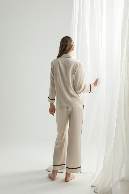 【100%桑蚕丝】SCHIESSER德国舒雅高端铂雅女士长袖长裤真丝套装100%桑蚕丝90/19305H 商品图3