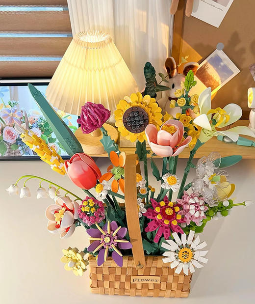 🌸【费米永生积木花篮】🔺1、ABS材质光滑不划手，原料品质、模具精度、🍅生产制造线都是国际领先水平 🔺 商品图3