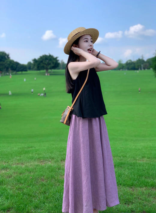 🎈【法式优雅显气质】紫气东来夏季套装：✅仲夏简约穿搭，黑紫配色超显白！💥 商品图2