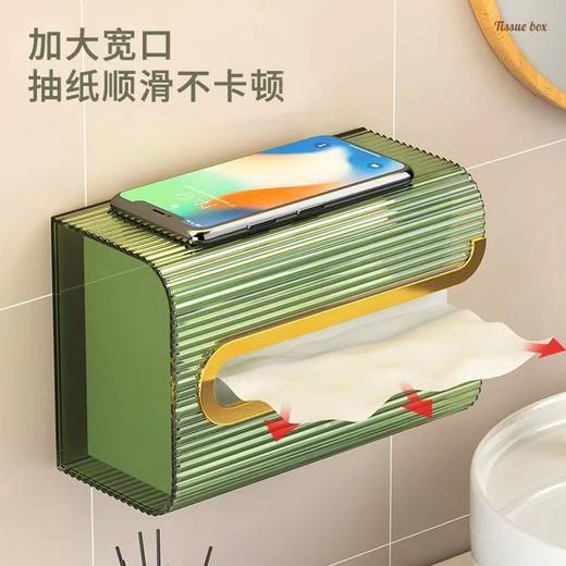 纸巾盒壁挂式洗脸巾收纳盒厨房倒挂抽纸盒家用卫生间免打孔纸抽盒 商品图3