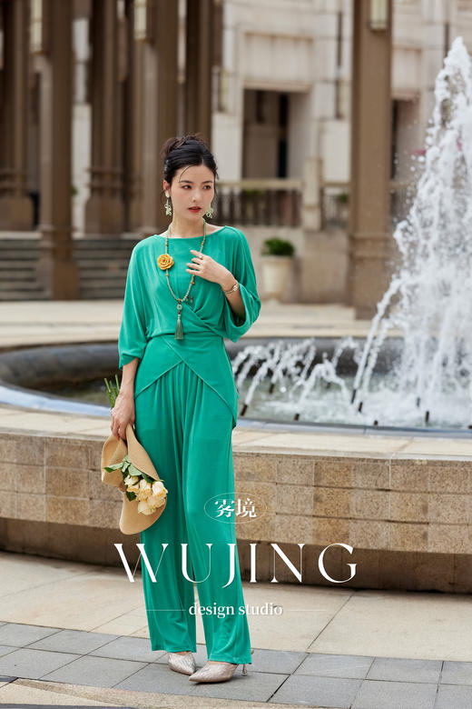 【雾境定制】空谷幽兰系列轻薄透气醋酸针织两件套 3204132 商品图1