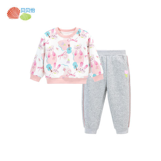 贝贝怡童装儿童运动秋装2024新款男女童洋气长裤卫衣套装ZB3DT044 商品图8