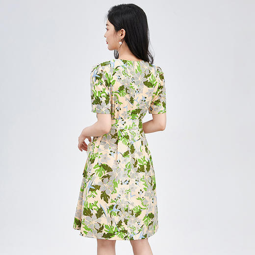 法式优雅女人味，浪漫印花双绉雪纺连衣裙WLZD-2423204 商品图1