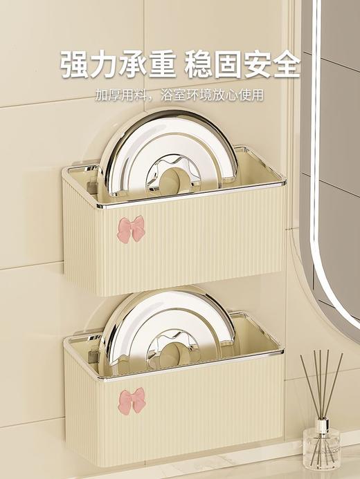 卫生间洗手台置物架浴室厕所免打孔壁挂牙刷牙膏梳子剃须刀收纳筒 商品图4