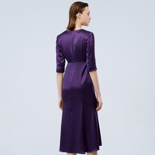 EITIE爱特爱秋季新款修身高贵优雅中长款连衣裙礼服7577203 商品图4