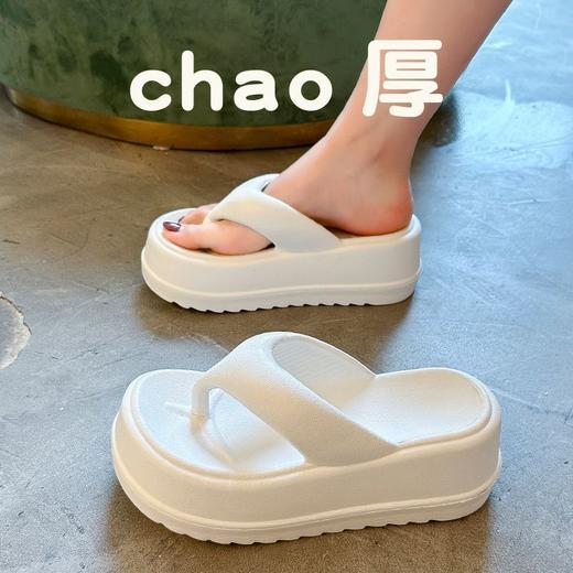 【舒适度狠好！面包厚底人字拖】EVA一体成型，轻盈又柔软 回弹性灰常不错，提升上脚体验，夏季夹脚凉鞋复古时尚凉拖鞋L 商品图2