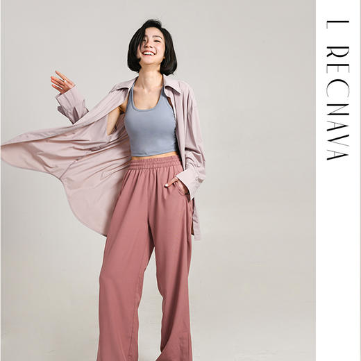 春夏秋薄款 UPF50+防晒阔腿裤 脚口开叉宽松直筒裤 遮肉显瘦显腿直 商品图1