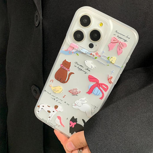 【夏天冰感磨砂iPhone14苹果13手机壳】15promax猫咪12防摔11大孔XR透明壳 商品图3
